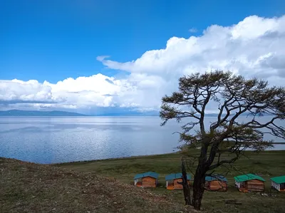 Потрясающий взгляд на Озеро Хубсугул через объектив камеры