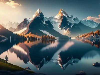 Уникальное озеро в горах: великолепие природного пейзажа