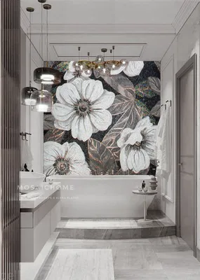 Панно для ванной комнаты с абстрактным рисунком