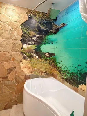 Фото панно для ванной комнаты с яркими цветами