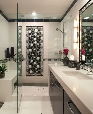 Уникальные фото панно в ванную комнату из плитки для вашего вдохновения