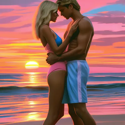 Парень и девушка на пляже: выберите размер и скачайте бесплатно в формате 4K