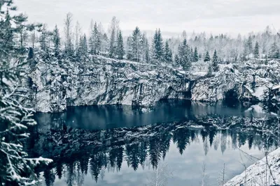 Парк Рускеала в белоснежном убранстве: Фотографии зимней природы