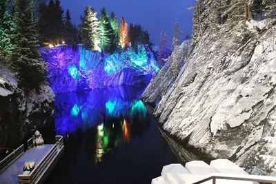 Зимний фотоальбом природы: Изображения Парка Рускеала в разных форматах