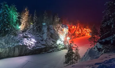 Зимний рай в объективе: Изысканные фотографии Парка Рускеала