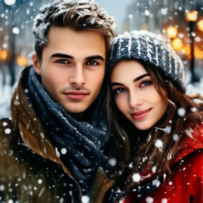 Зимняя фотография любви: Интимные кадры пар в разрешении WebP
