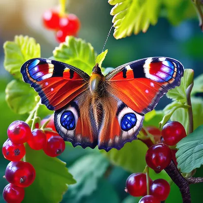 Превосходная фотография фотка павлиний глаз бабочки