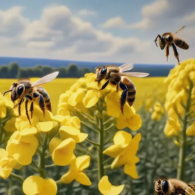 Красота пчел с пыльцой на фото