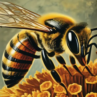 Пчелы с пыльцой: натуральные краски на фото