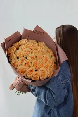 Макро снимки персиковых роз на фото