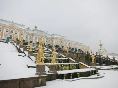 Зимний Петергоф в деталях: Великолепные картинки для выбора размера