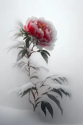 Волшебные пионы в снегу: пленительные цветы для души