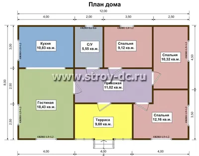 Планировка мечты: дом 12x12 с тремя просторными спальнями