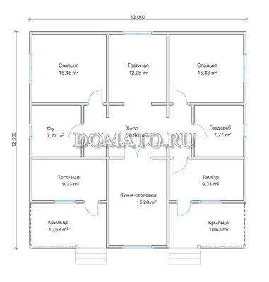 Планировка дома 12x12 в Full HD: Отличное пространство для сна