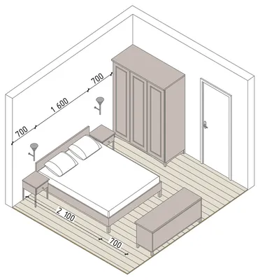 [87+] Планировка маленькой спальни фото
