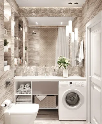 Вдохновение для дизайна: компактная ванная комната