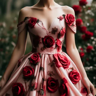 Уникальная фотка платья из роз в формате jpg