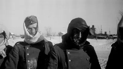 Фотография: Пленные немцы в снежной обстановке