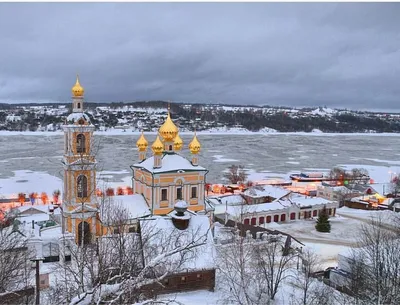 Фотография зимнего плеса в момент заката