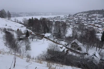 Фото зимнего городского плеса с птицами в полете (JPG)