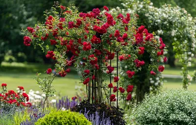 Атмосферные фото плетистых роз в саду
