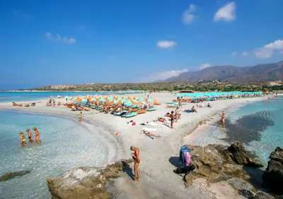 Пляж Элафониси на Крите: Фотографии удивительного места с розовым песком и теплым морем