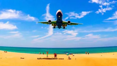 Пляж с самолетами пхукет фотографии