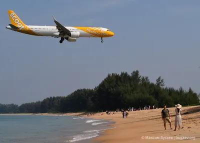 Арт пляжа с самолетами в Пхукете