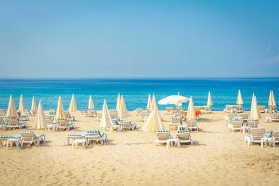 Фото пляжей с яркими и красочными зонтиками