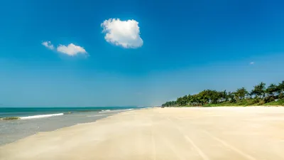 Фото пляжей северного Гоа с морскими волнами