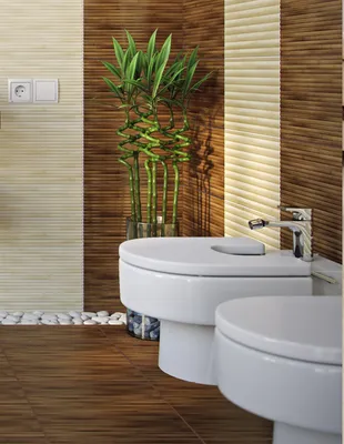 Фото плитки для ванной комнаты из натурального бамбука