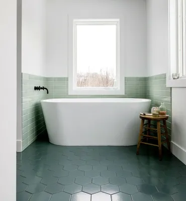 Эстетика ванной комнаты: выбор плитки для пола на фото