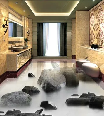 Плитка для пола в ванной: 10 вариантов дизайна на фото