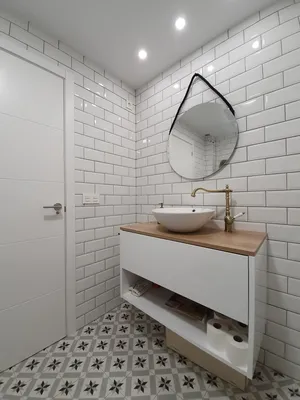 Фото дизайн ванной комнаты: плитка для пола
