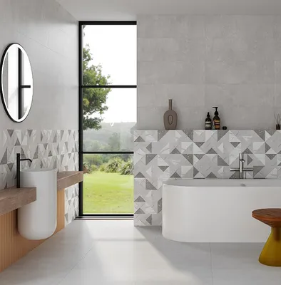 Варианты плитки для ванной комнаты: фото с текстурой дерева