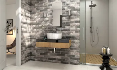 Фото плитки под кирпич в ванной: скачать бесплатно в формате JPG