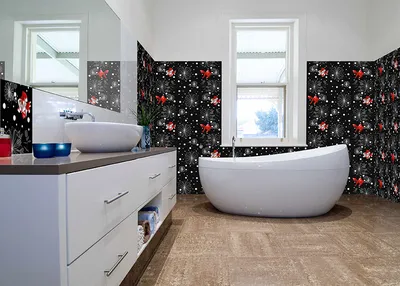 HD плитка пвх на стены в ванной комнате - HD ванная комната с плиткой пвх