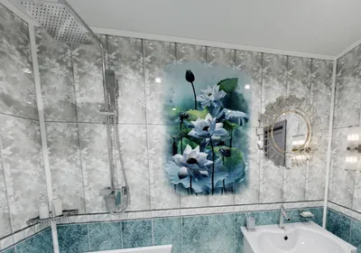 Красивые фотографии плитки ПВХ в ванной. Скачать бесплатно.