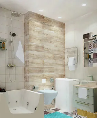 Фото плитки в ванной комнате в современном стиле с разными цветами