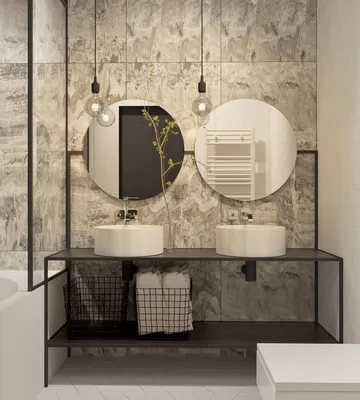 Фото плитки в ванной комнате в современном стиле с мраморным эффектом