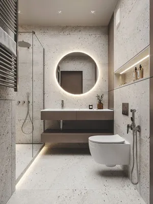 Фото плитки в ванной комнате в современном стиле с эффектом объема