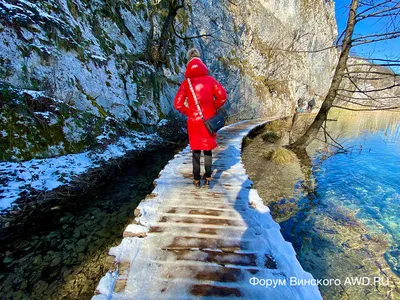 Волшебство снега: Плитвицкие озера зимой