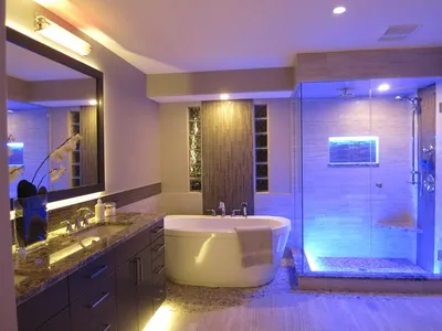 Скачать бесплатно фото ванной комнаты с подсветкой в HD качестве