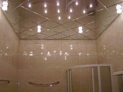 Фото подвесных потолков в ванной комнате в Full HD