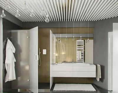 Вдохновляющие фотографии подвесных потолков в ванной комнате