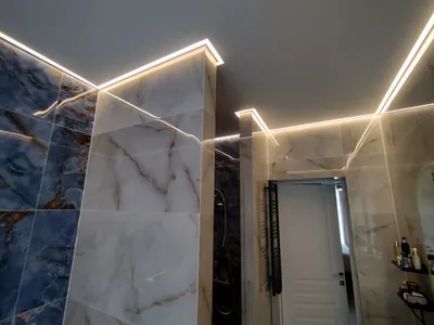 Новые фото подвесных потолков в ванной комнате