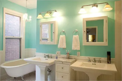 Как выбрать цвет для покраски стен в ванной: фото примеры