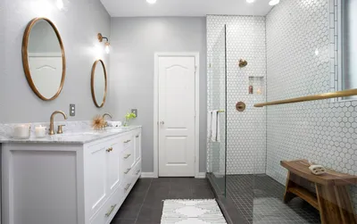 Покраска ванной комнаты: фото с использованием нейтральных оттенков