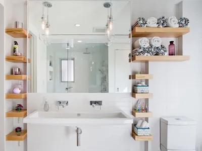 Полки для ванной комнаты: фотографии современных тенденций