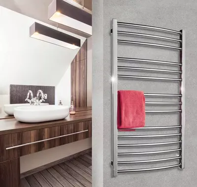 Фото полотенцесушителя над ванной для дизайна ванной комнаты